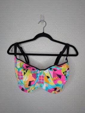 Freya Womens Multicolor Underwire Bikini Swim Top Size 34j